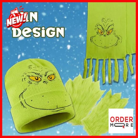 Winter Fleece Hat Scarf Gloves Set, Cozy 3-Piece Holiday Accessories - Picture 7 of 8